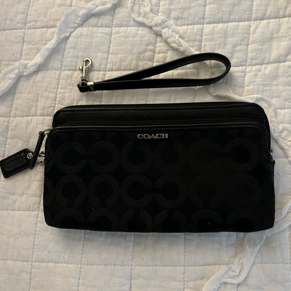 Coach black wristlet
